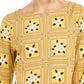 Blusa feminina com estampa de azulejos Charter Club, dourada, tamanho pequeno
