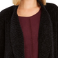 Cardigan feminino estilo &amp; co com gola xale em chenille, preto, tamanho pequeno médio