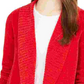 Cardigan feminino estilo &amp; co com gola xale em chenille, vermelho, tamanho pequeno grande