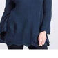 Suéter canelado com bainha recortada feminino Style &amp; Co, azul, tamanho pequeno
