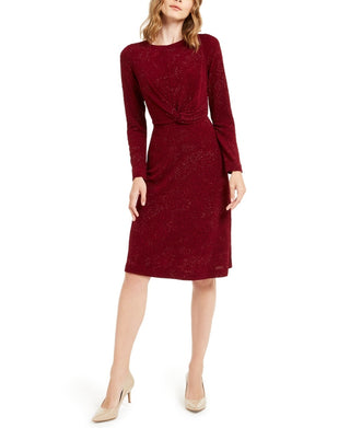 Vestido Alfani Feminino Tonal Twist Waist Vermelho Tamanho XX-Grande