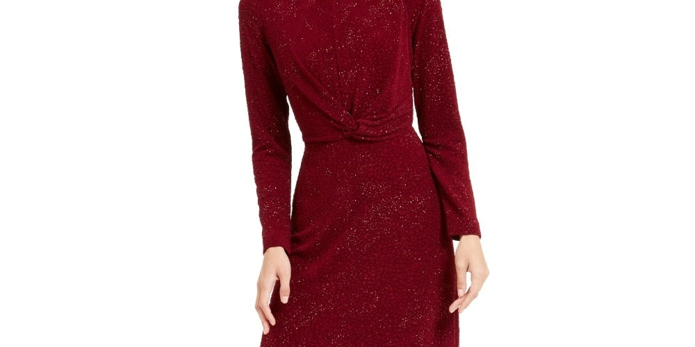 Vestido Alfani Feminino Tonal Twist Waist Vermelho Tamanho XX-Grande