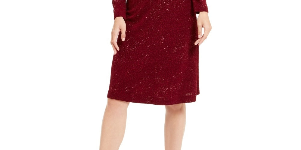 Vestido Alfani Feminino Tonal Twist Waist Vermelho Tamanho XX-Grande