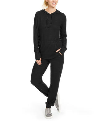 Ideology Women's Hooded Comfy Sweatshirt Black Size Small