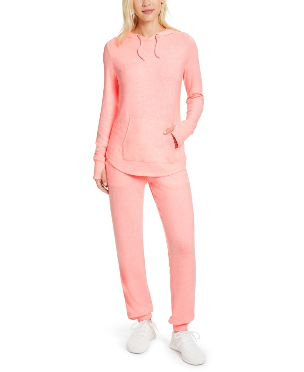 Moletom com capuz feminino Ideology Mushy Knit rosa tamanho médio