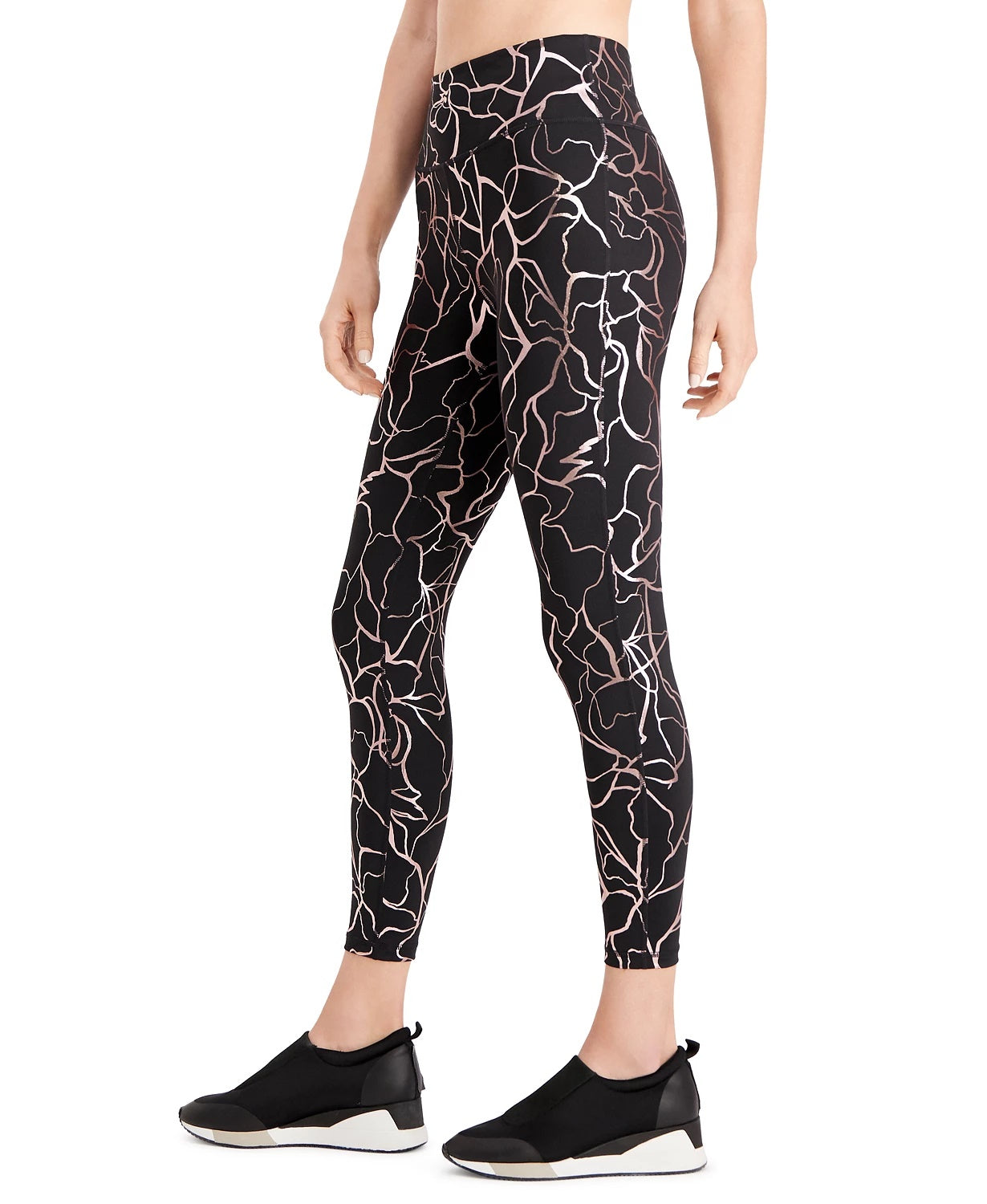 Leggings femininas estampadas Ideology Luster pretas tamanho X-S