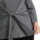 Top feminino Alfani Plus Size metálico com amarração frontal cinza escuro tamanho 1X