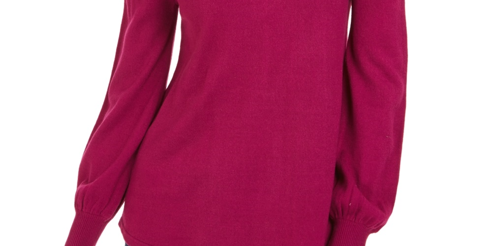 Suéter feminino estilo &amp; co com decote falso e abertura em formato de fechadura, roxo, tamanho grande