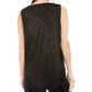 Top feminino Alfani com bainha pontuda metálica, preto, tamanho X-G