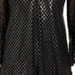 Blusa feminina Alfani com estampa metálica e manga franzida, preta, tamanho pequeno