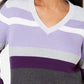 Karen Scott Suéter Feminino de Algodão com Decote em V e Canelado Roxo Tamanho XXG