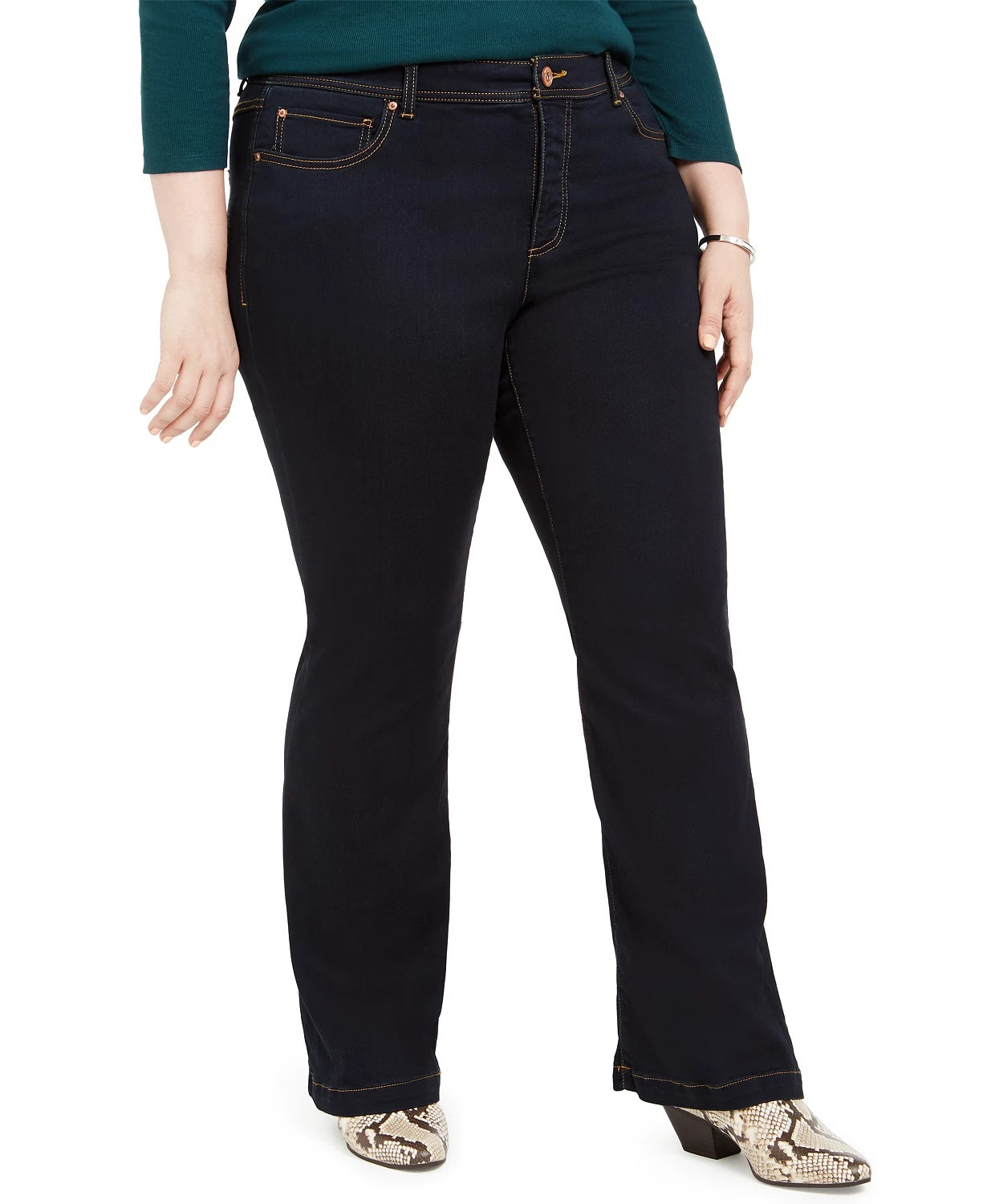 Calça jeans feminina plus size bootcut da INC International Concepts, azul, tamanho 24W