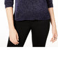 Suéter feminino metálico com decote em V Maison Jules, azul-marinho, tamanho XX-G