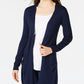 Cardigan feminino Maison Jules com frente aberta, azul, tamanho extrapequeno
