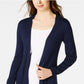 Cardigan feminino Maison Jules com frente aberta, azul, tamanho extrapequeno