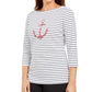 Karen Scott Top Feminino com Tachas e Âncora Vermelho Tamanho P