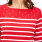 Karen Scott Top Feminino Colorblocked com Tachas Vermelho Tamanho Médio