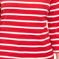 Camiseta feminina Karen Scott Petite Listrada com decote canoa, vermelha, tamanho médio