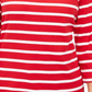 Camiseta feminina listrada com decote canoa Karen Scott, vermelha, tamanho pequeno, pequeno a médio