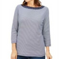 Karen Scott Top Feminino de Algodão com Ilhós Azul Marinho Tamanho XS