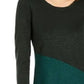 Blusa Alfani Feminina Assimétrica Colorblocked Shimmer Verde Tamanho Médio