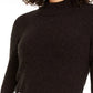 Suéter feminino Alfani com gola alta e bouclé, preto, tamanho extragrande