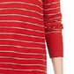 Suéter feminino listrado skinny Maison Jules vermelho brilhante tamanho grande