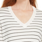 Suéter feminino listrado skinny Maison Jules, branco, tamanho X-S