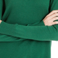 Suéter feminino Maison Jules com decote em V, verde, tamanho grande
