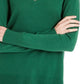 Suéter feminino Maison Jules com decote em V, verde, tamanho pequeno