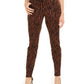 Calça jeans skinny feminina estampada e curvilínea da INC International Concepts, tamanho 0, marrom