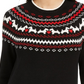 Suéter feminino Charter Club Fair Isle com gola redonda, preto, tamanho pequeno, extragrande