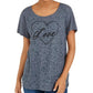 Camiseta feminina Love Graphic da Style &amp; Co, cinza, tamanho X-G