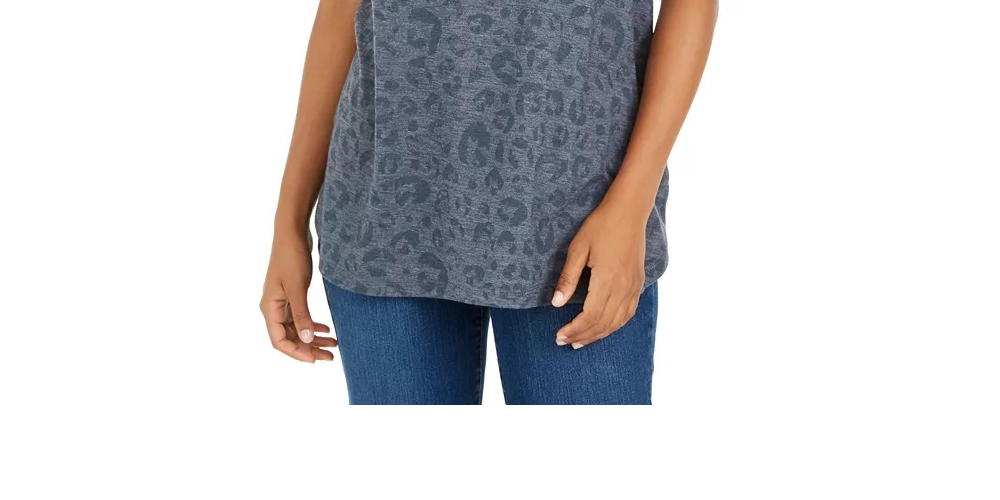 Camiseta feminina Love Graphic da Style &amp; Co, cinza, tamanho X-G