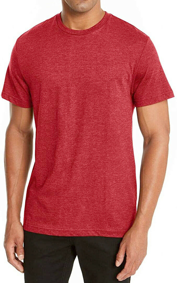 Camiseta masculina Alfani com gola redonda vermelha, tamanho XX-G