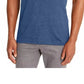 Camiseta masculina Alfani com decote em V, azul, tamanho médio