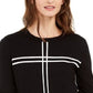 Suéter Alfani Feminino com Estampa de Grade, Preto, Tamanho Médio