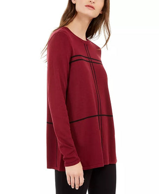 Alfani Men's Grid Pattern Sweater Red Size Large