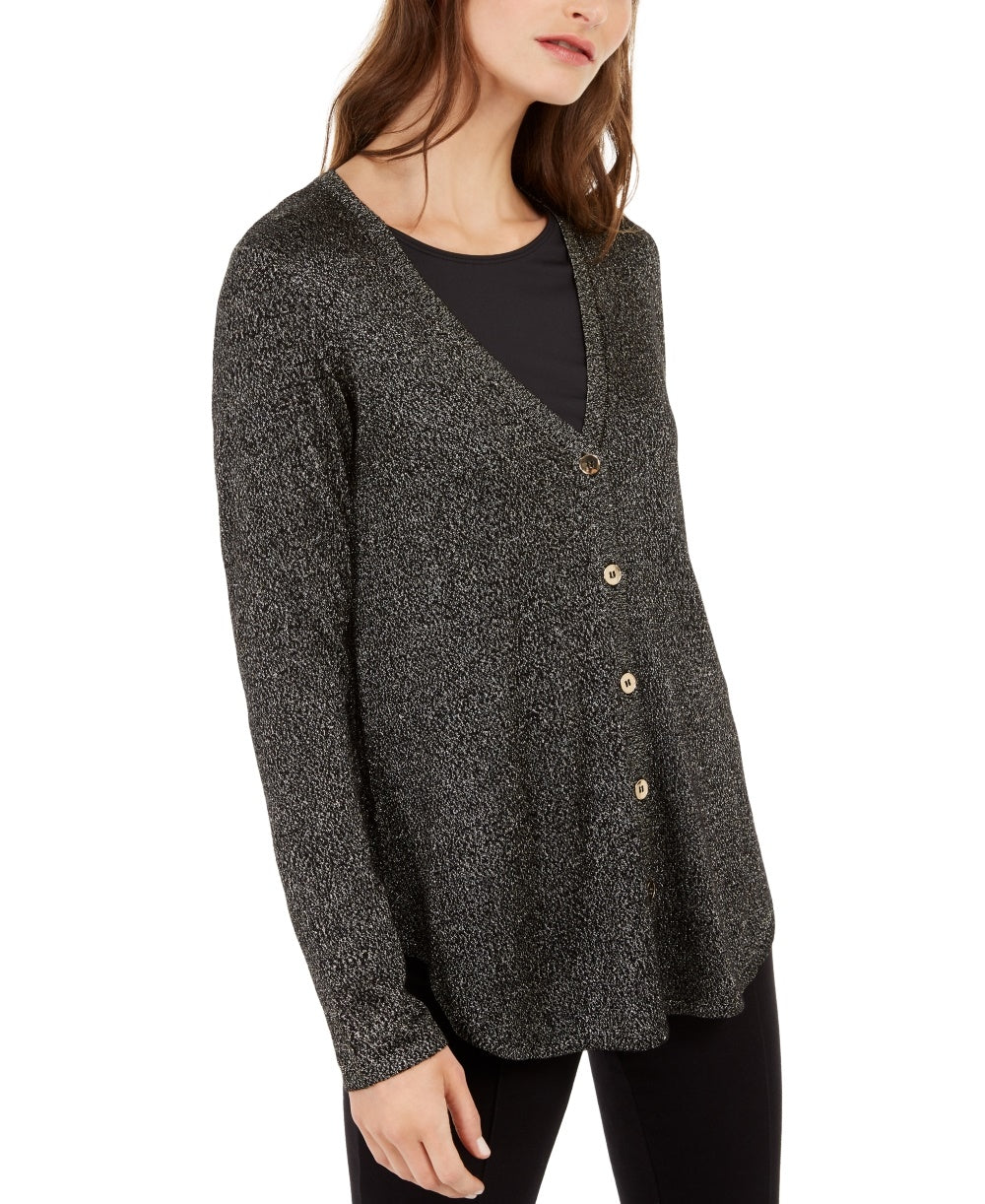 Cardigan Alfani Feminino Metálico Preto Tamanho Pequeno-Médio
