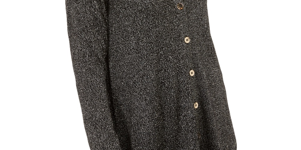 Cardigan Alfani Feminino Metálico Preto Tamanho Pequeno-Médio