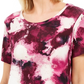 JM Collection Top estampado feminino pequeno rosa tamanho pequeno-médio