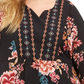 Blusa floral plus size feminina Style &amp; Co, preta, tamanho 0X