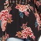 Blusa floral plus size feminina Style &amp; Co, preta, tamanho 0X