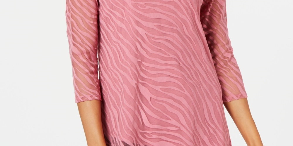 Blusa feminina estampa animal burnout da coleção JM, rosa, tamanho pequeno grande