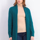 Cardigan feminino Charter Club com gola xale e frente aberta, verde escuro, tamanho médio