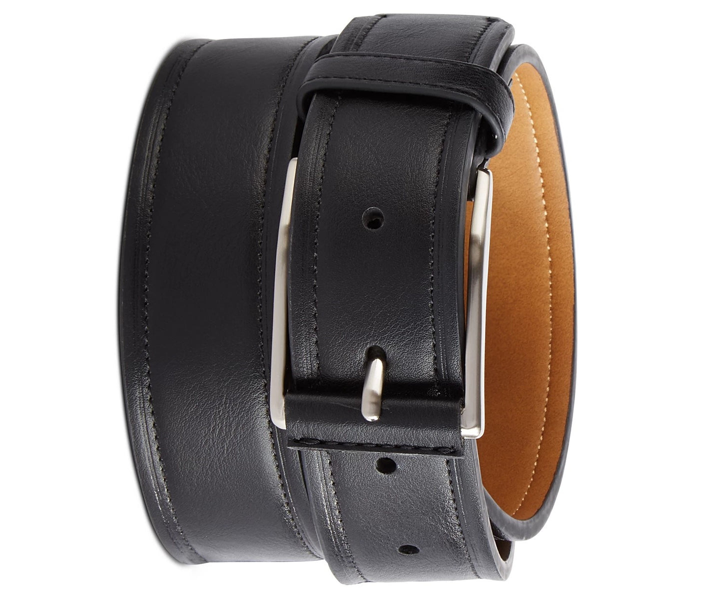 Cinto masculino Club Room com borda chanfrada, preto, tamanho pequeno