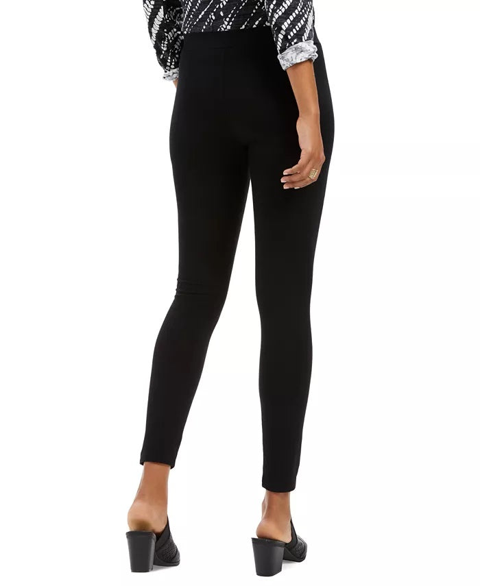 Leggings femininas com floco de neve e detalhes em preto, tamanho pequeno