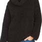 Suéter feminino estilo &amp; co sherpa gola alta preto tamanho grande