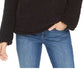 Suéter feminino estilo &amp; co sherpa gola alta preto tamanho grande