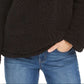 Suéter feminino estilo &amp; co sherpa gola alta preto tamanho pequeno